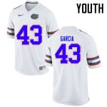 Youth Florida Gators #43 Cristian Garcia NCAA Nike White Authentic Stitched College Football Jersey IJH1862BI